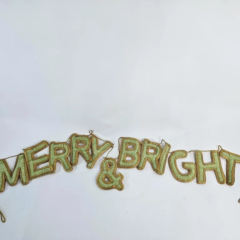 Merry & Bright Velvet Garland Mint Green