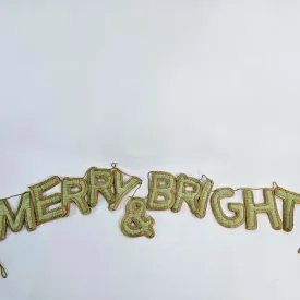 Merry & Bright Velvet Garland Mint Green