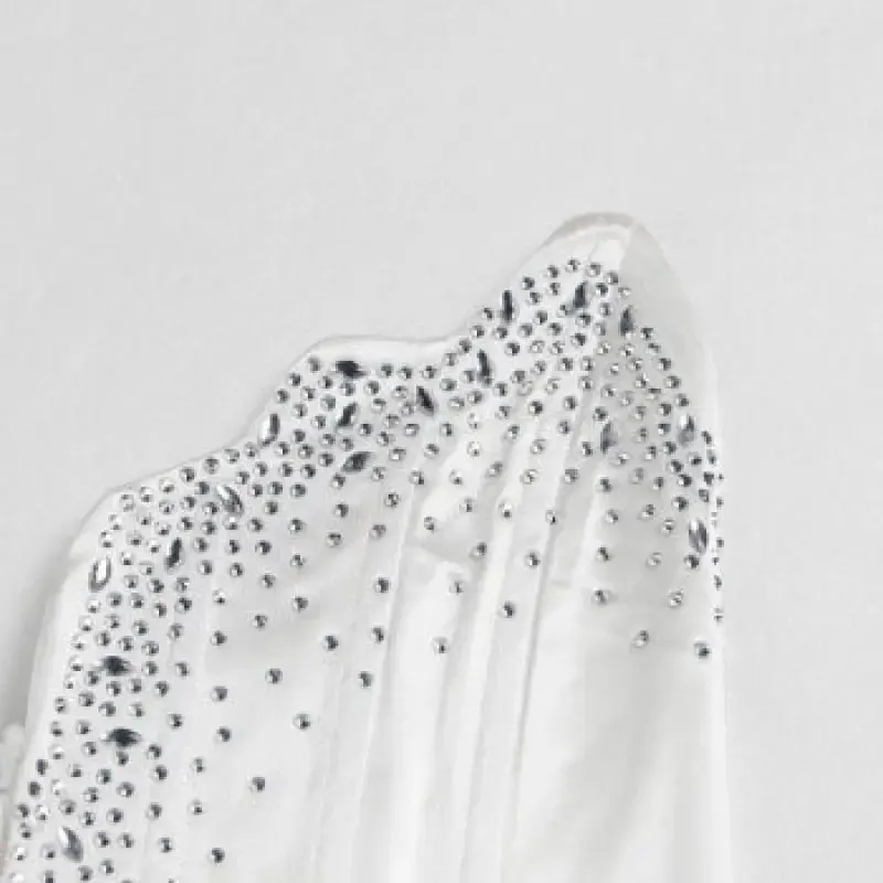 Mesh Bone Tube Rhinestone Corset Mini Dress