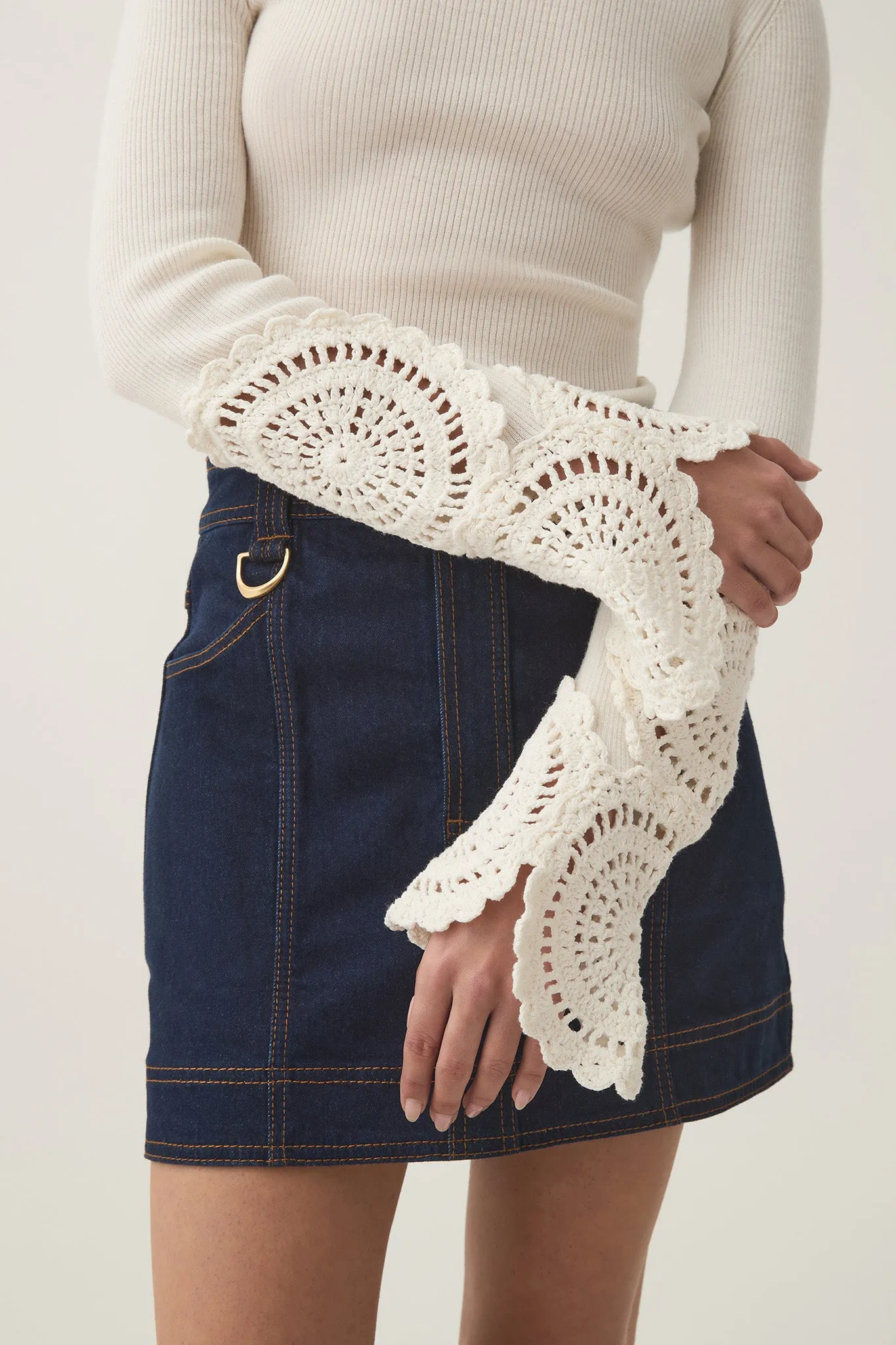 Mosaic Crochet Detail Knit