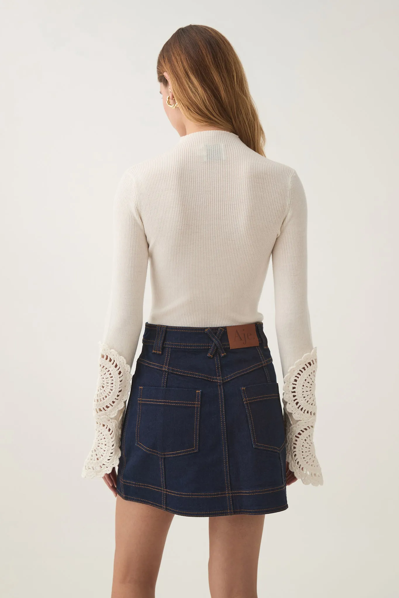 Mosaic Crochet Detail Knit