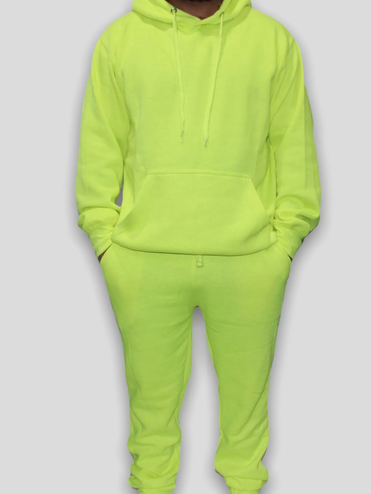 Neon Lime Adult Pull Over Sweat Suit
