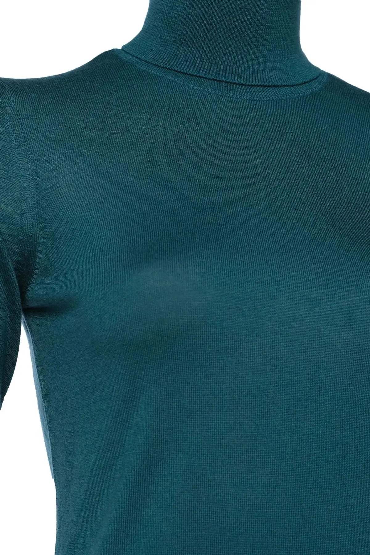 Peacock Silk and Cashmere Aleyna Short Sleeve Women's Knitwear