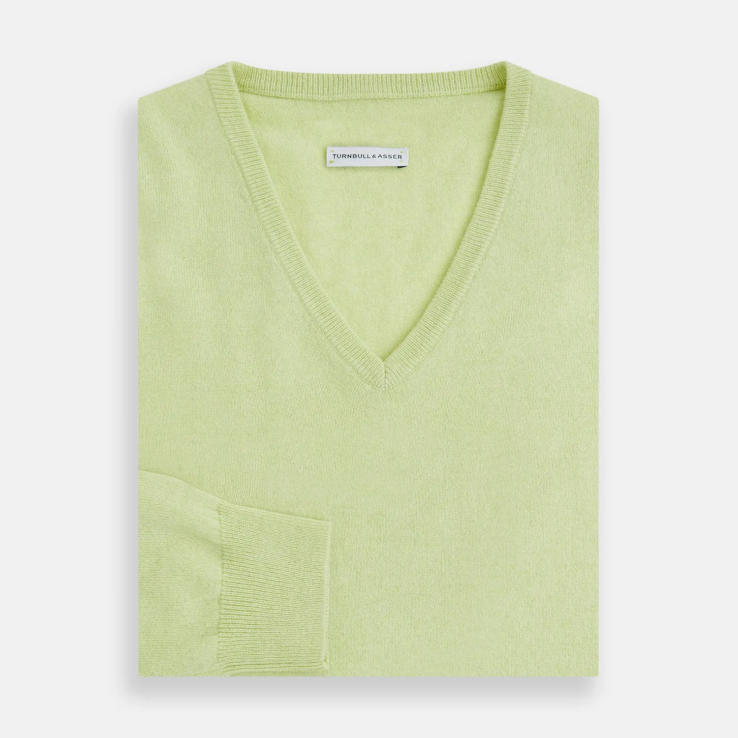 Pistachio Cashmere V-neck Jumper