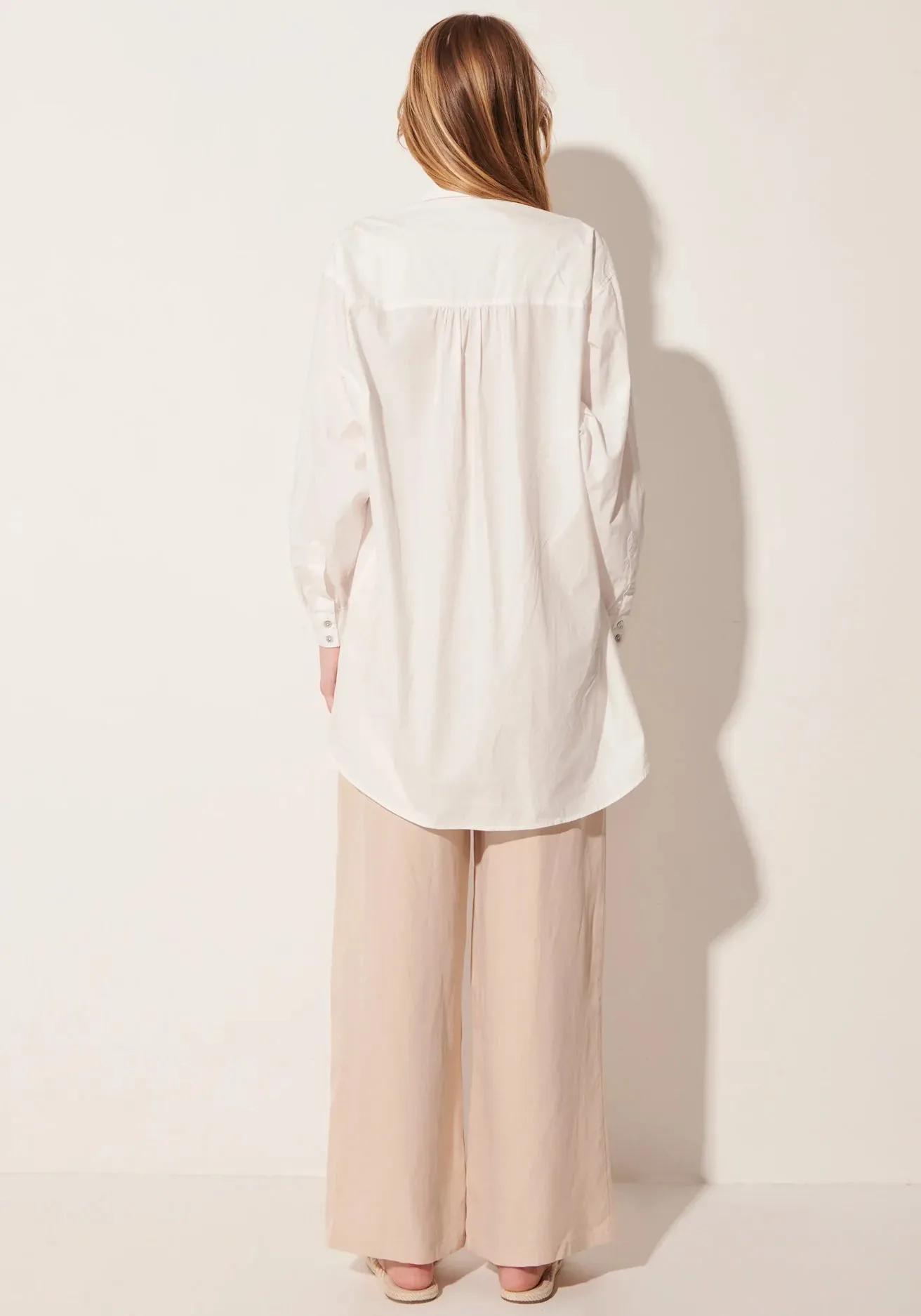 POL Clothing | Lagoon Draped Back Shirt | White