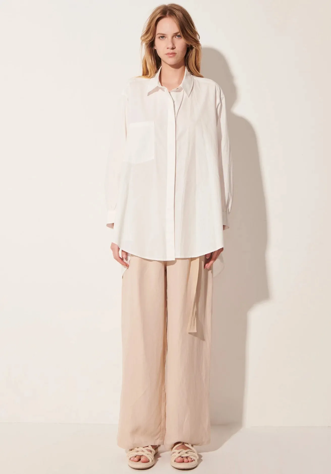POL Clothing | Lagoon Draped Back Shirt | White