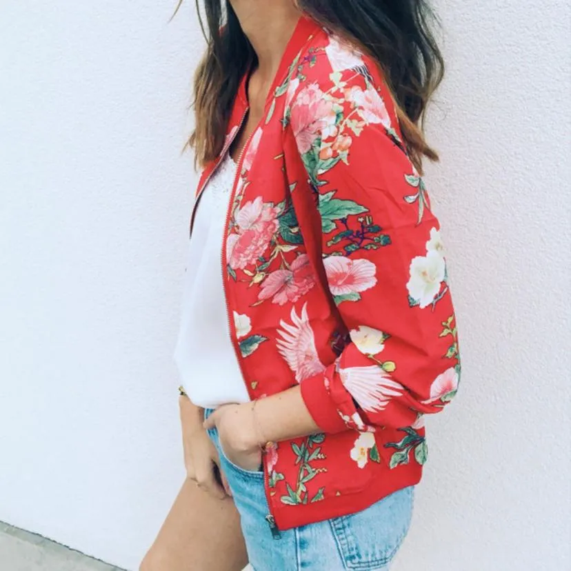 Printed Casual Floral Jacket