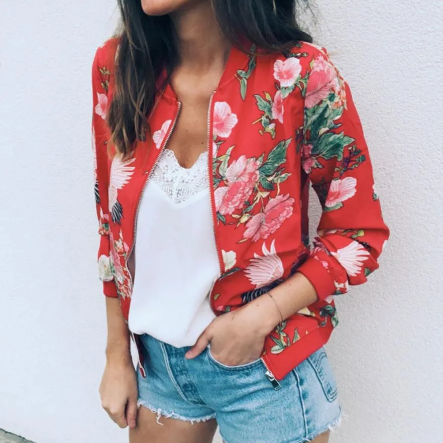 Printed Casual Floral Jacket