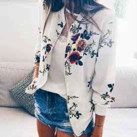 Printed Casual Floral Jacket
