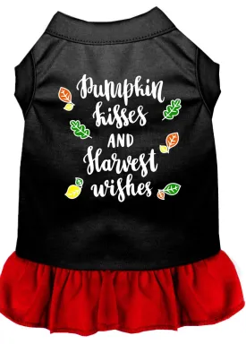 Pumpkin Kisses Screen Print Dog Dress Black With Red Med (12)