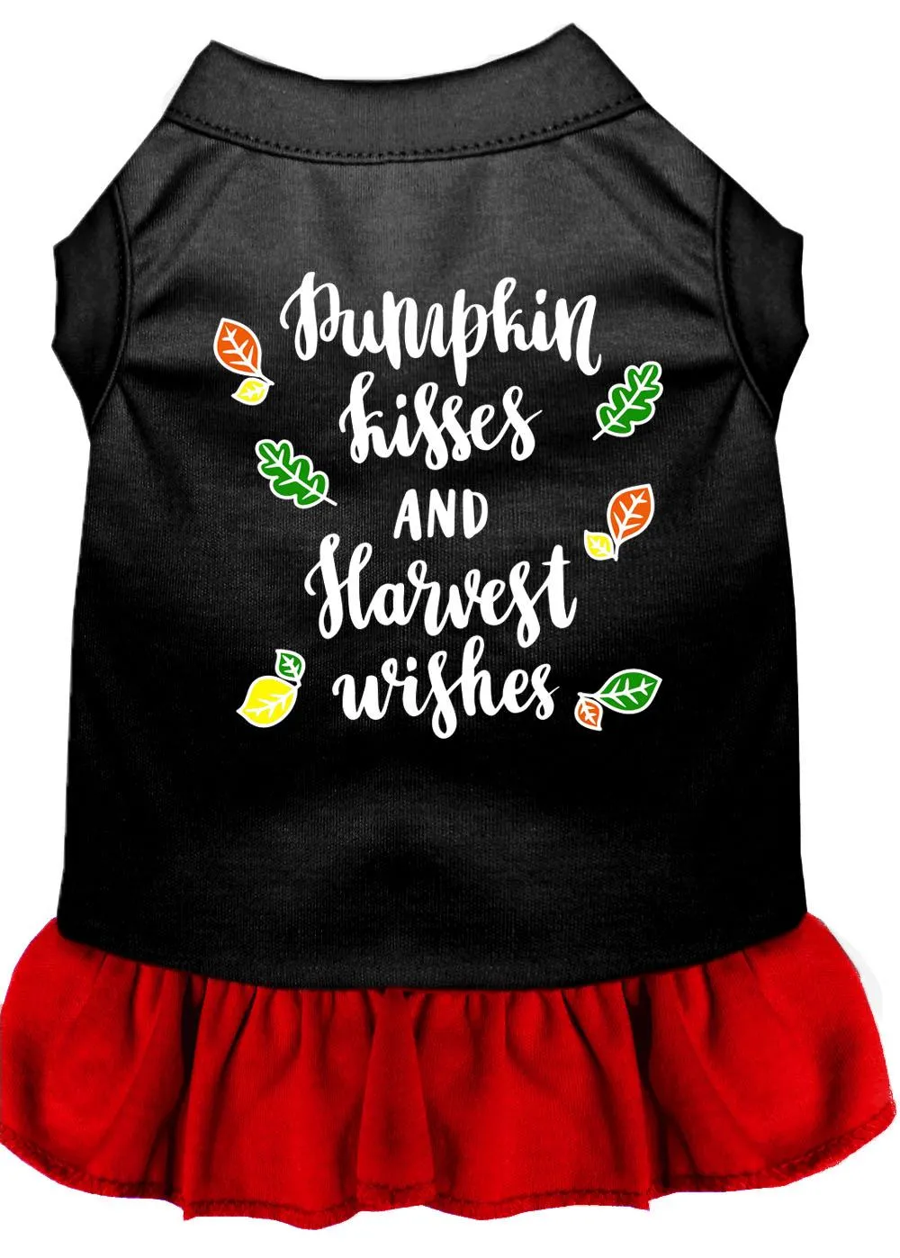 Pumpkin Kisses Screen Print Dog Dress Black With Red Xxl (18)