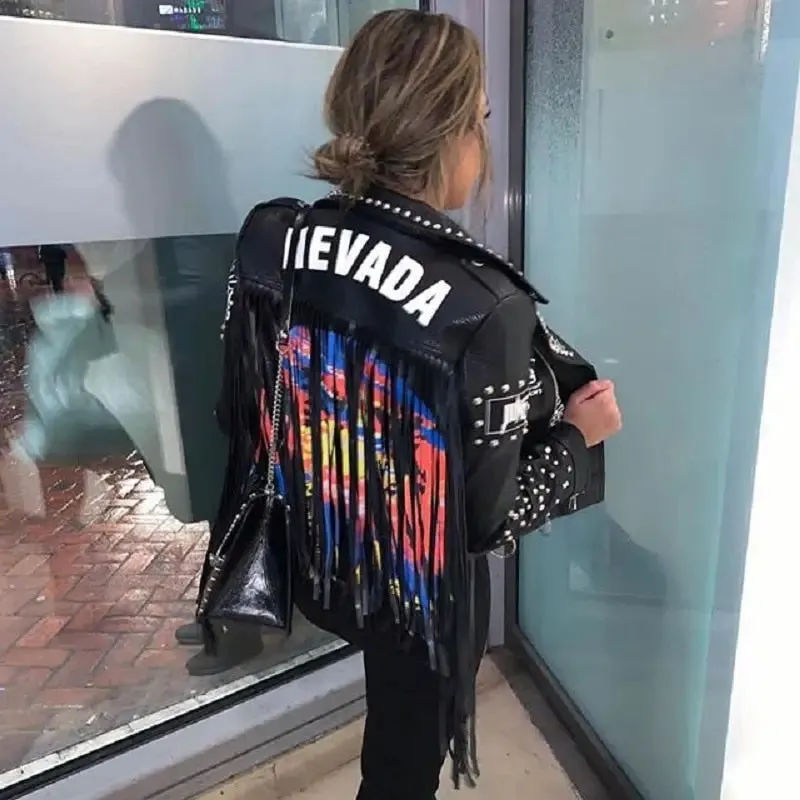 Punk Black Leather Short Jackets