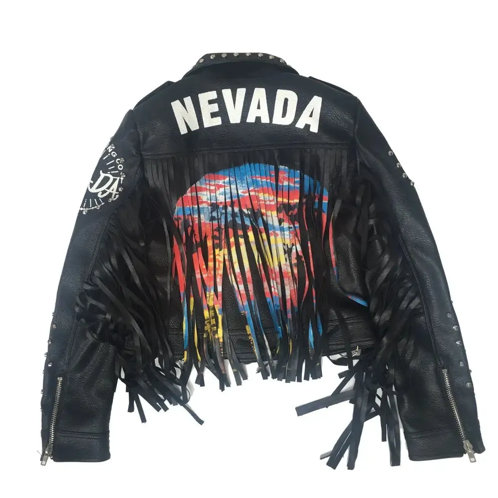 Punk Black Leather Short Jackets