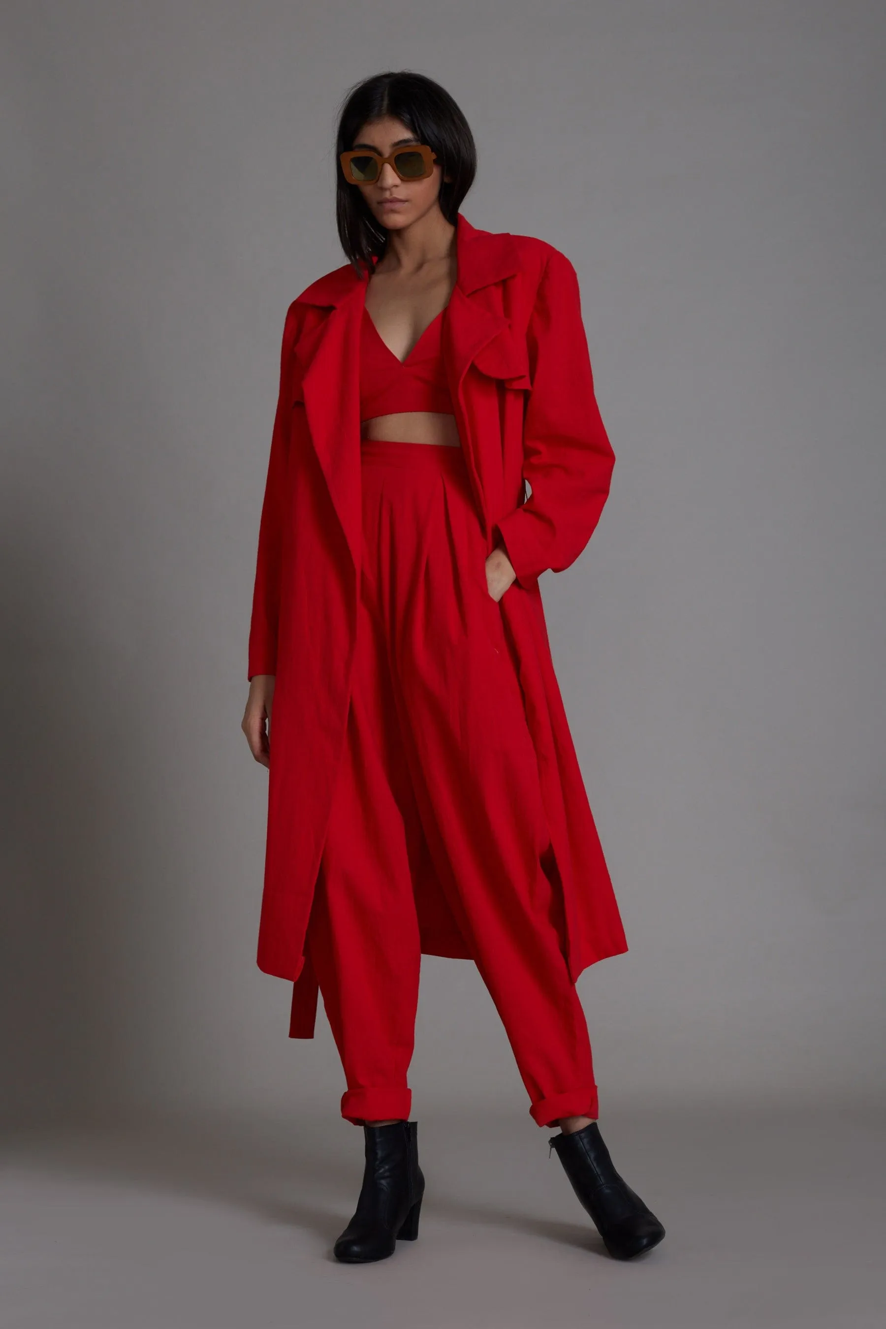 Red Milestone Trench Jacket