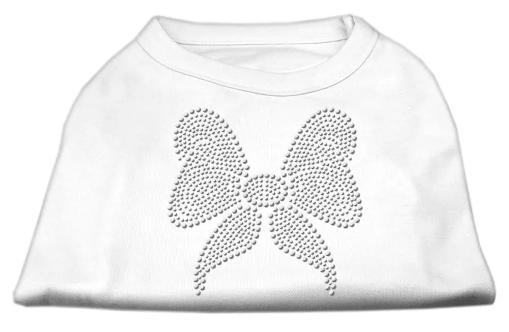 Rhinestone Bow Shirts White M (12)