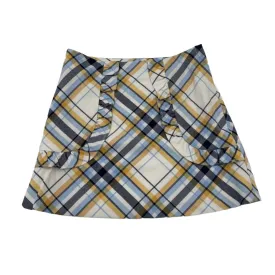 Ruffle Front Plaid Skirt