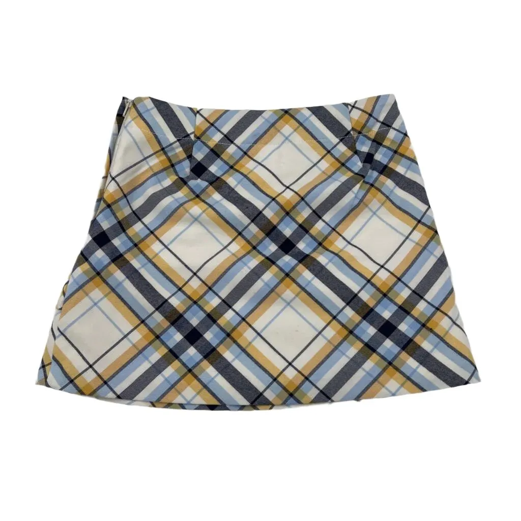 Ruffle Front Plaid Skirt