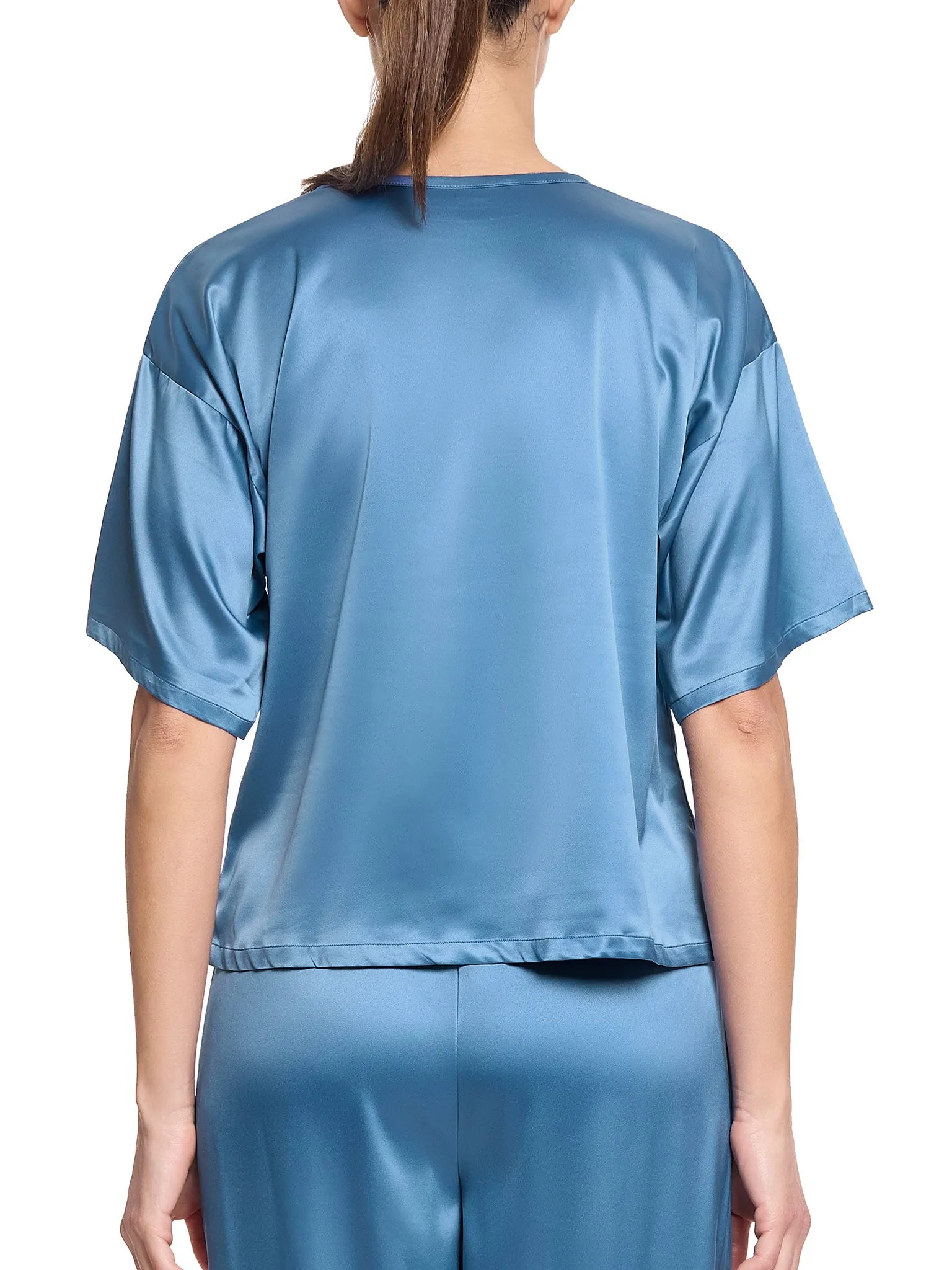 Satin Sleep Tee Bath Time Blue Sale