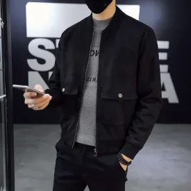 Short Casual Suede Jacket Men's