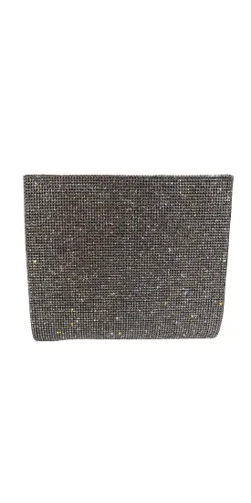 Snap Top Satin Rhinestone Handbag