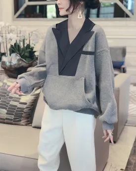 ♀Suit Collar Design Sweat
