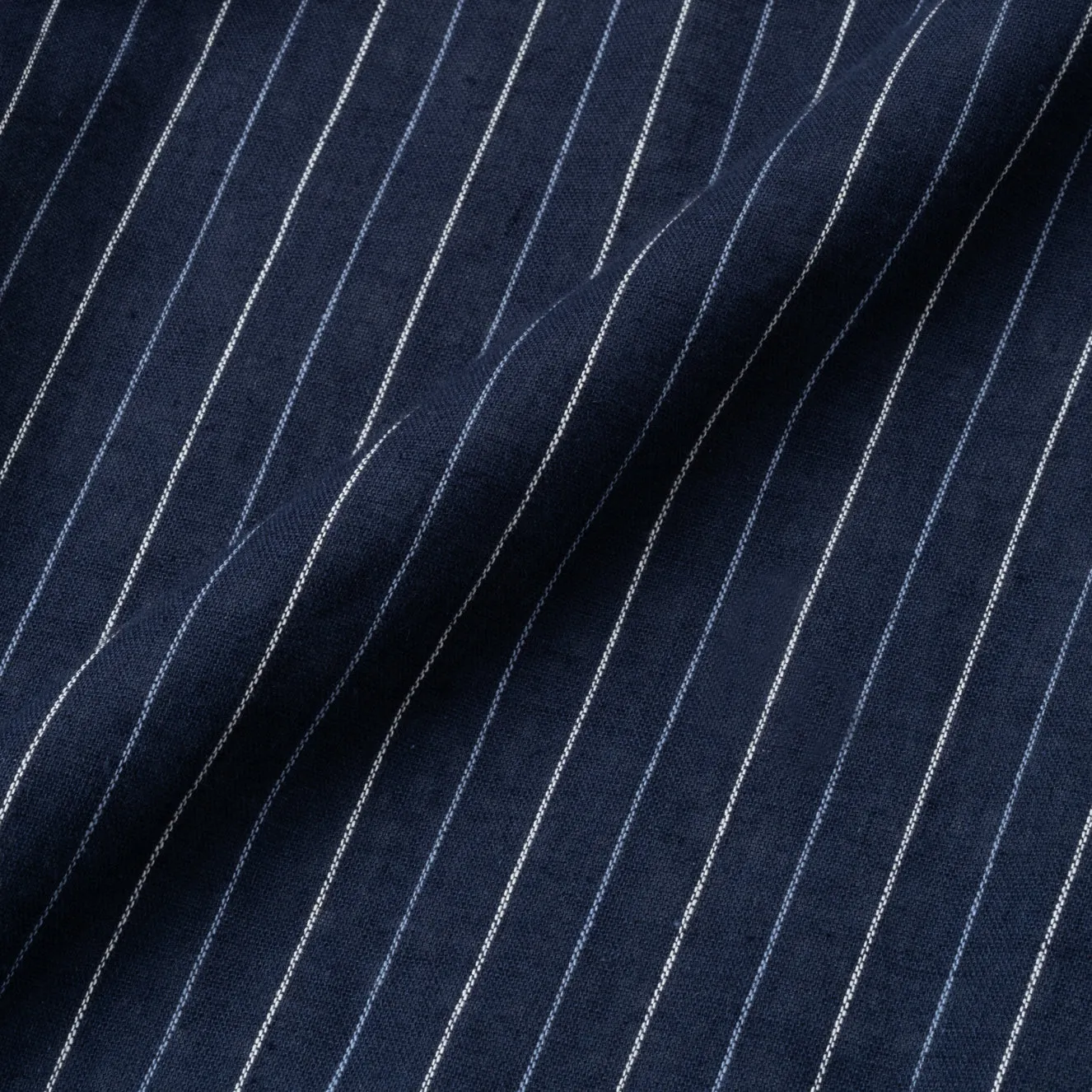 Summer Classic Long Sleeve Shirt - Navy Blue Stripes