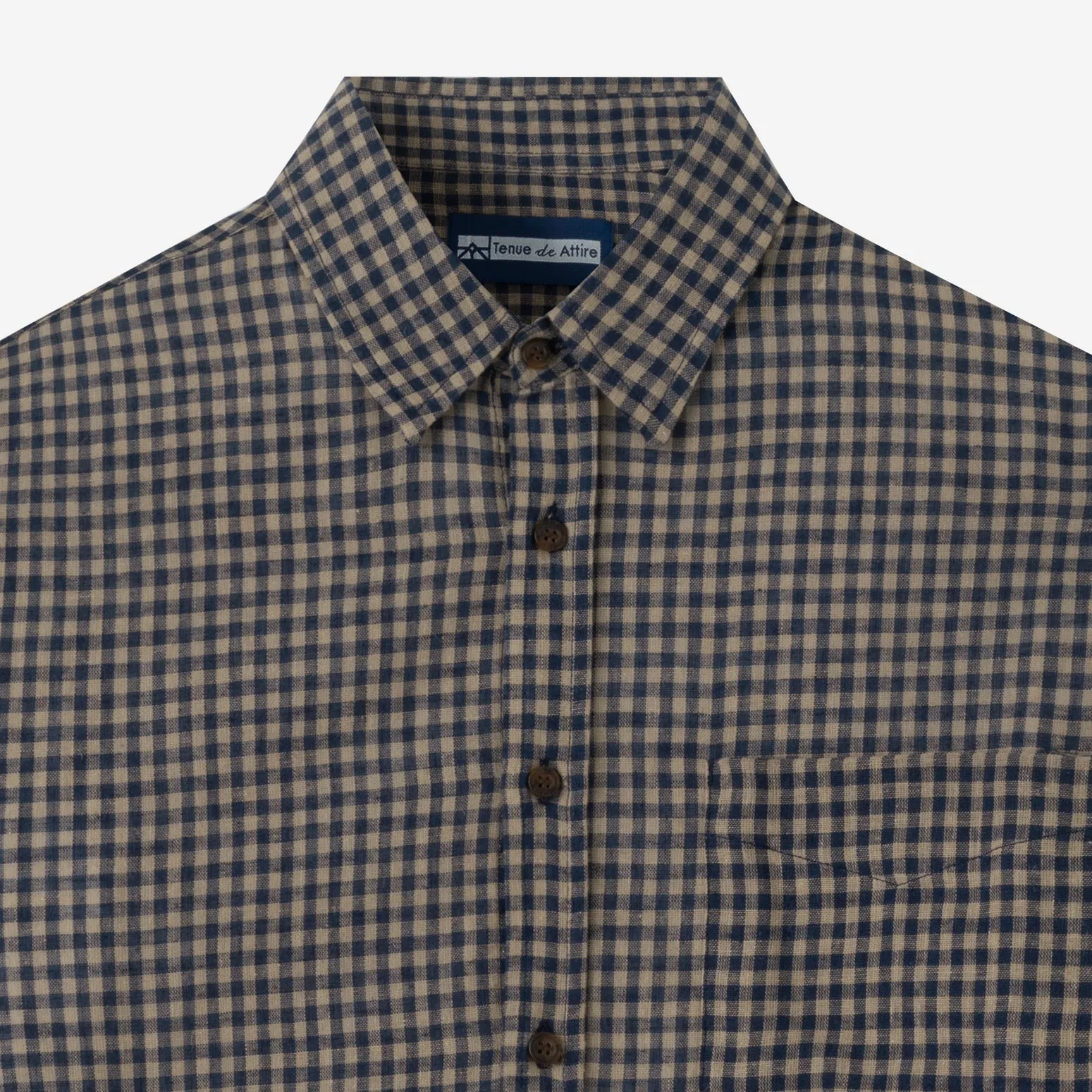 Summer Classic Long Sleeve Shirt - Navy Brown Square