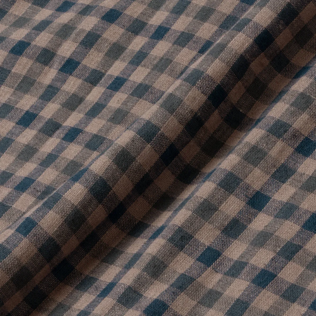 Sunny Vacation Short Sleeve Camp Collar Plaid Shirt - Navy Brown Squared