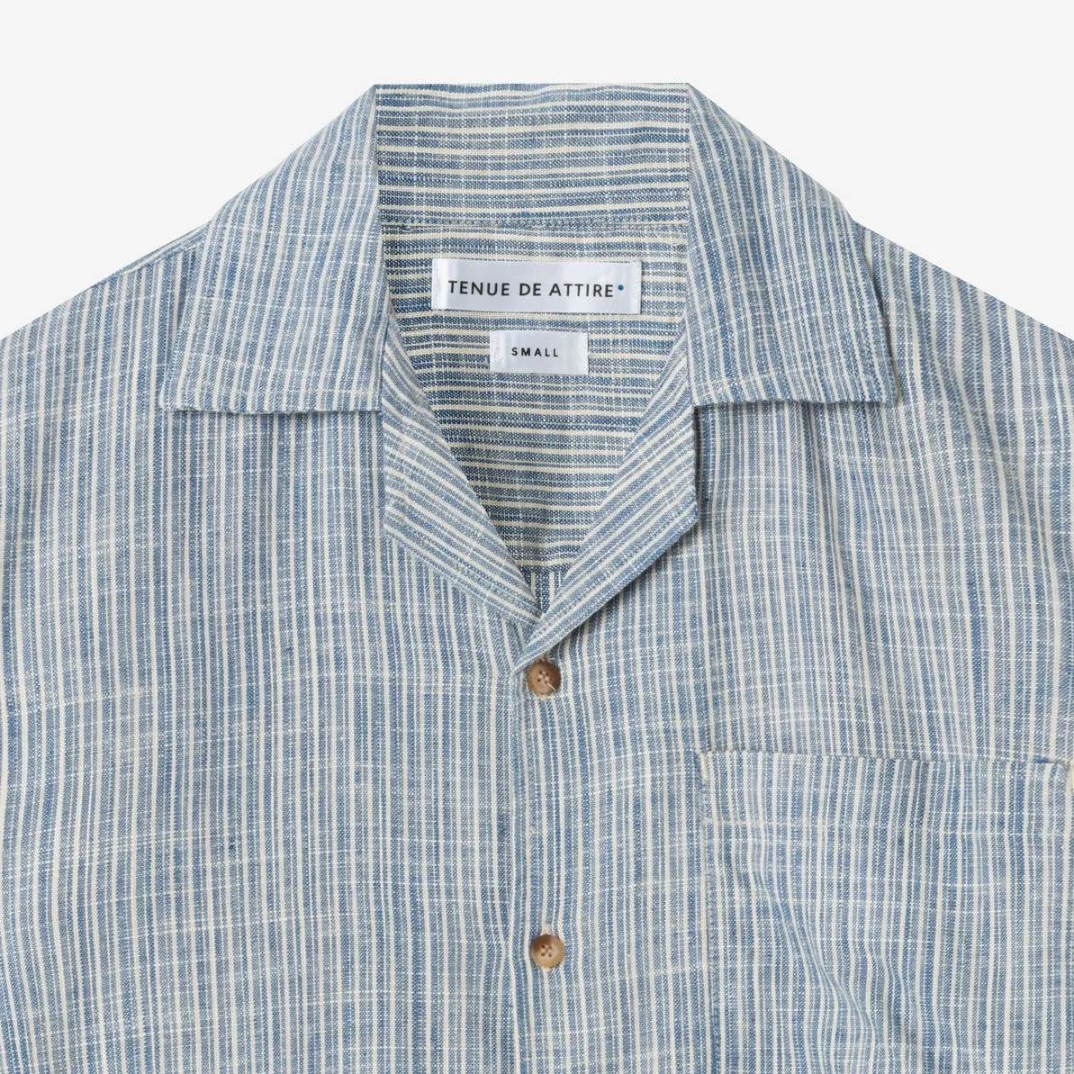 Sunny Vacation Short Sleeve Camp Collar Striped Shirt - Blue Mist