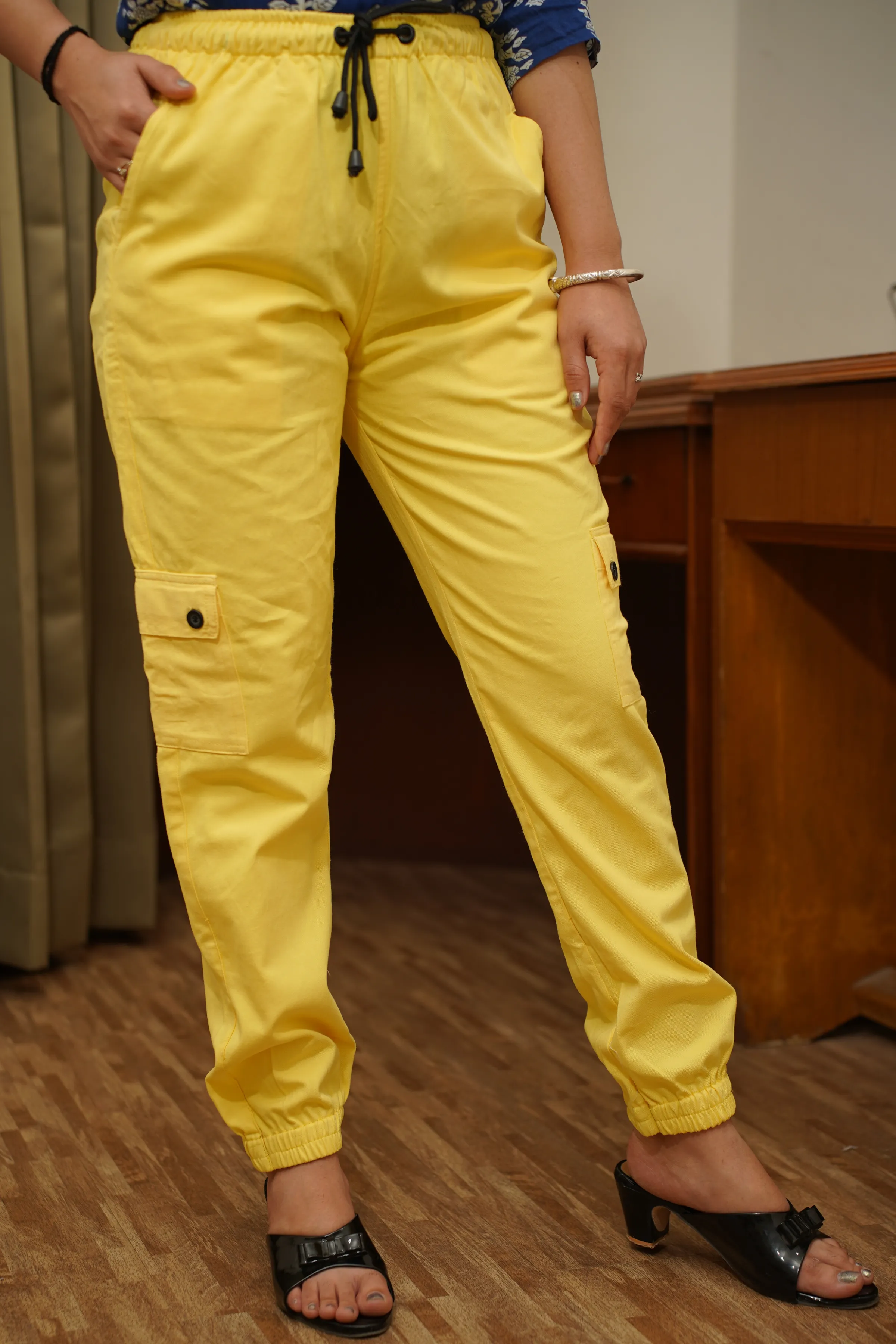 Sunshine Citrus Cotton Cargo Pants