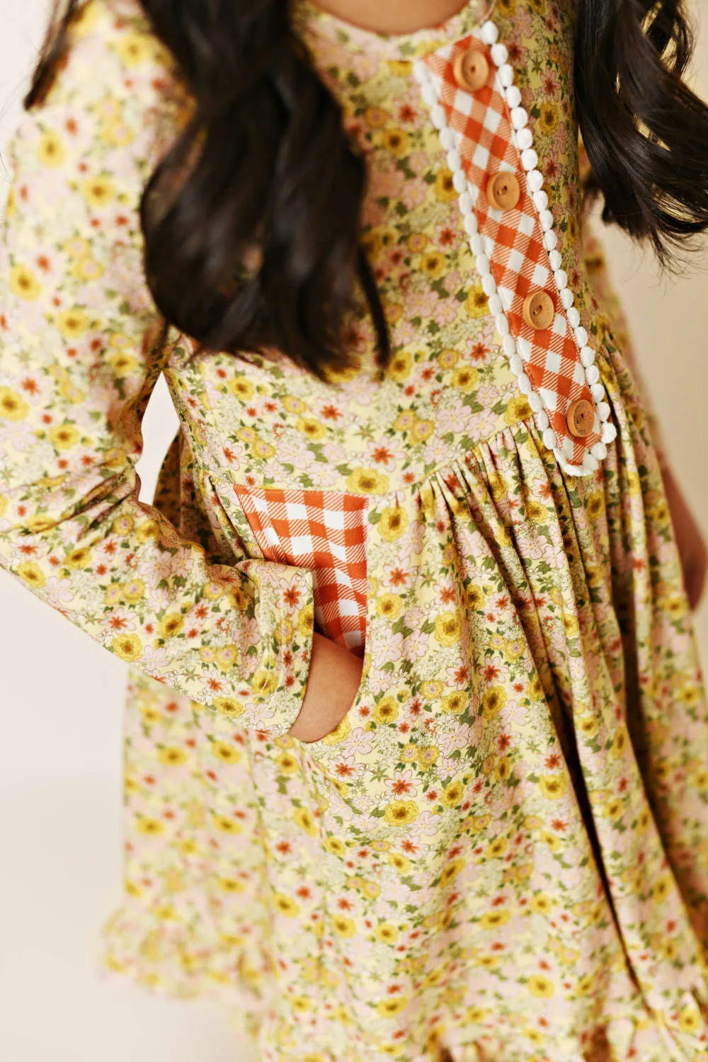 Swoon Baby Clothing Golden Ditsy Petal Pocket Dress