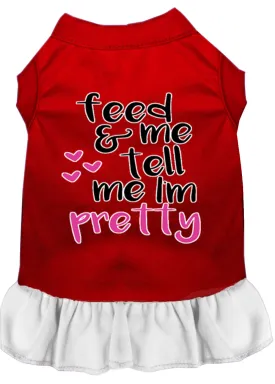 Tell Me I'm Pretty Screen Print Dog Dress Red With White Med (12)