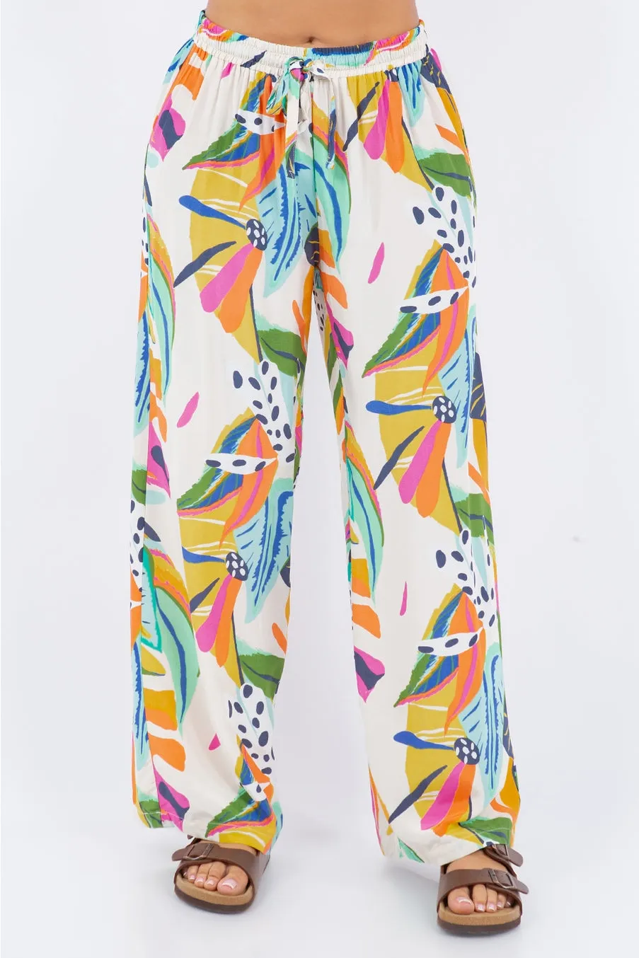 Tropical Woven Pull On Pant