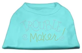 Trouble Maker Rhinestone Shirts Aqua XS (8)