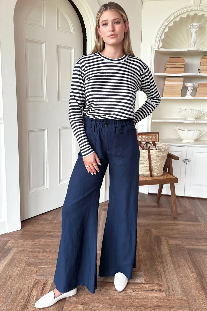 Tulip Wide Leg Pants in Midnight - Emerson Fry