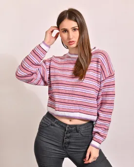 Women Striped Dropped Shoulder Sweater