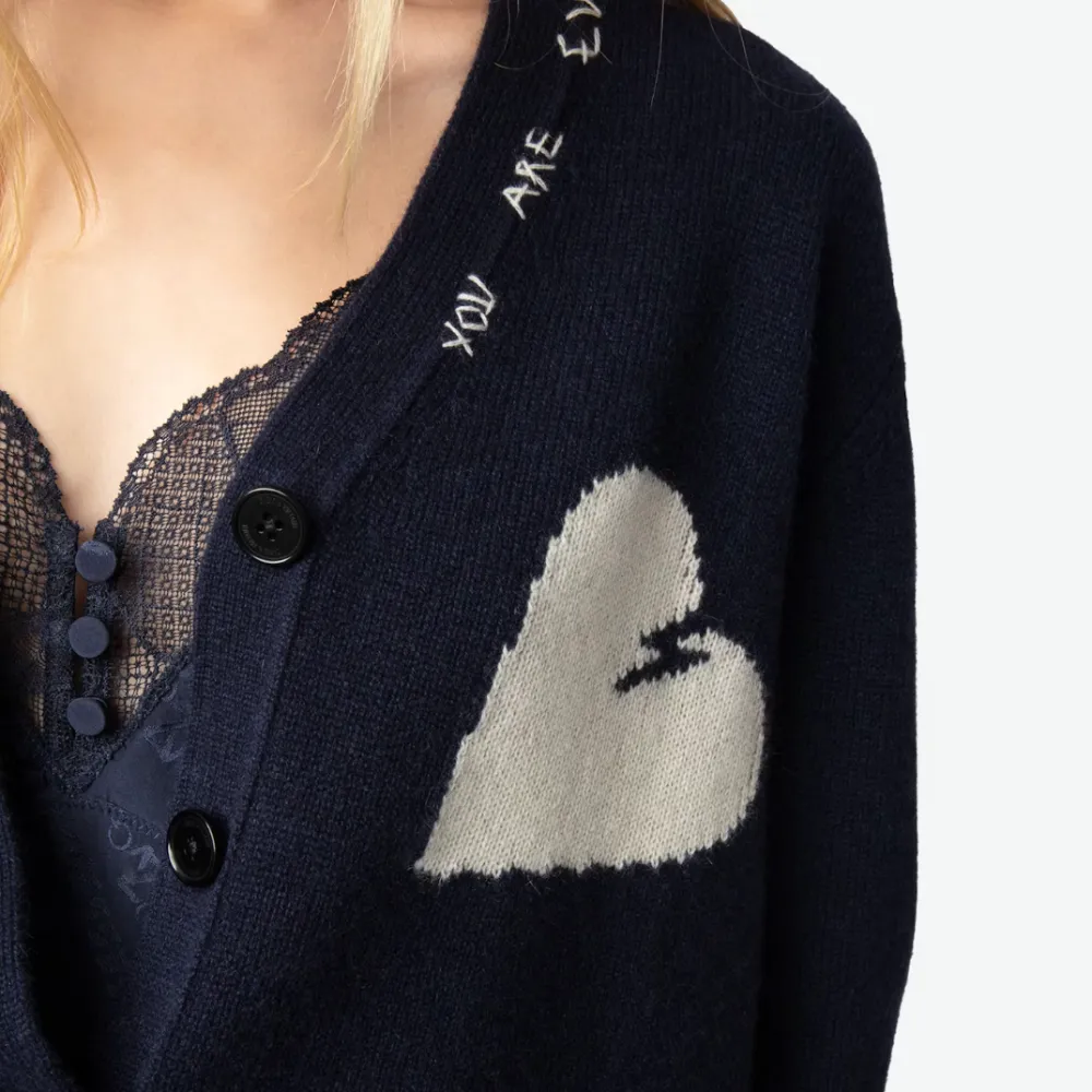 Zadig & Voltaire Travia Heart Cardigan - Encre